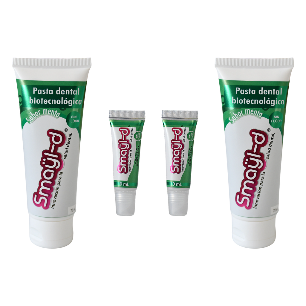 2 Smayl-D Medianas (70 ml) Menta y 2 Smayl-D Mini (5 ml) Menta
