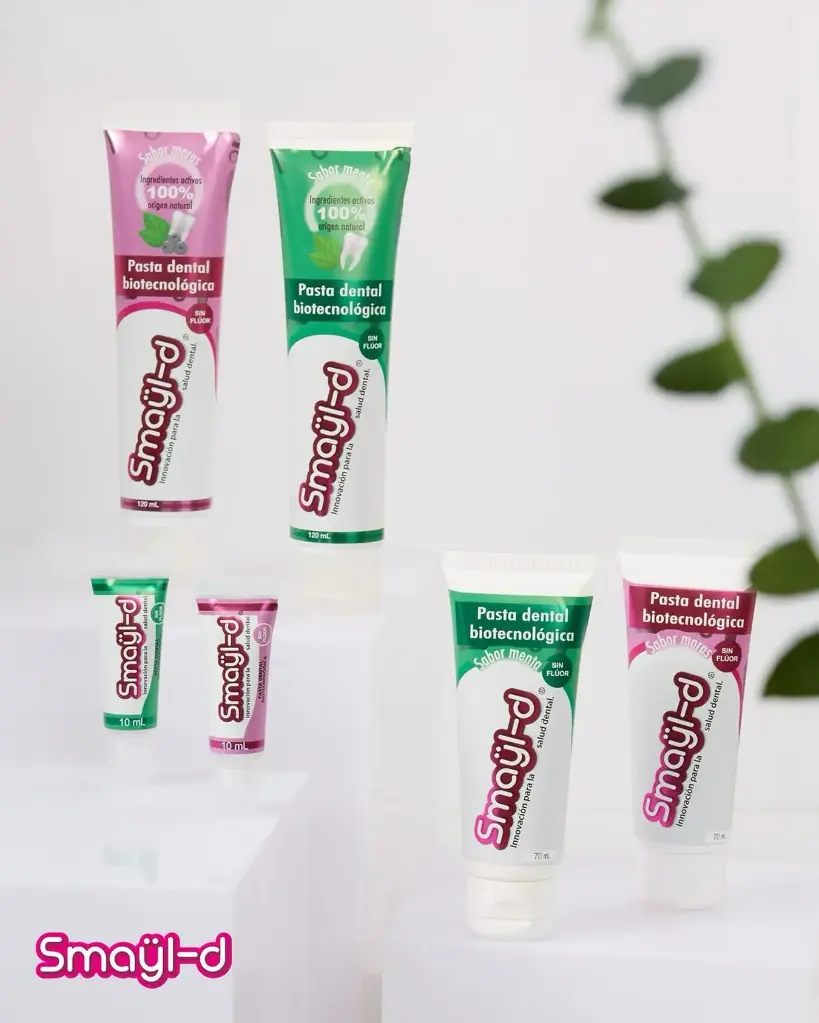 Para TODA LA FAMILIA2 Smayl-D Grandes (120 mL), 2 Smayl-D medianas (70 mL) y 2 Smayl-D Mini (10 mL) Moras y Menta todas las presentaciones