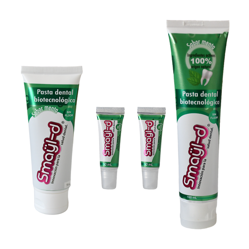 1 Smayl-D Grande (120 ml) Menta 1 Smayl-D Menta (70 ml) y 2 Smayl-D Mini (10 ml) Menta